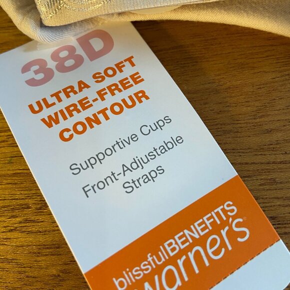 **Warner's** Women's Blissful Benefits Back-Smoothing Comfort Wireless T-Shirt - Picture 8 of 11